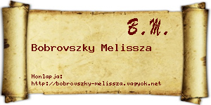 Bobrovszky Melissza névjegykártya